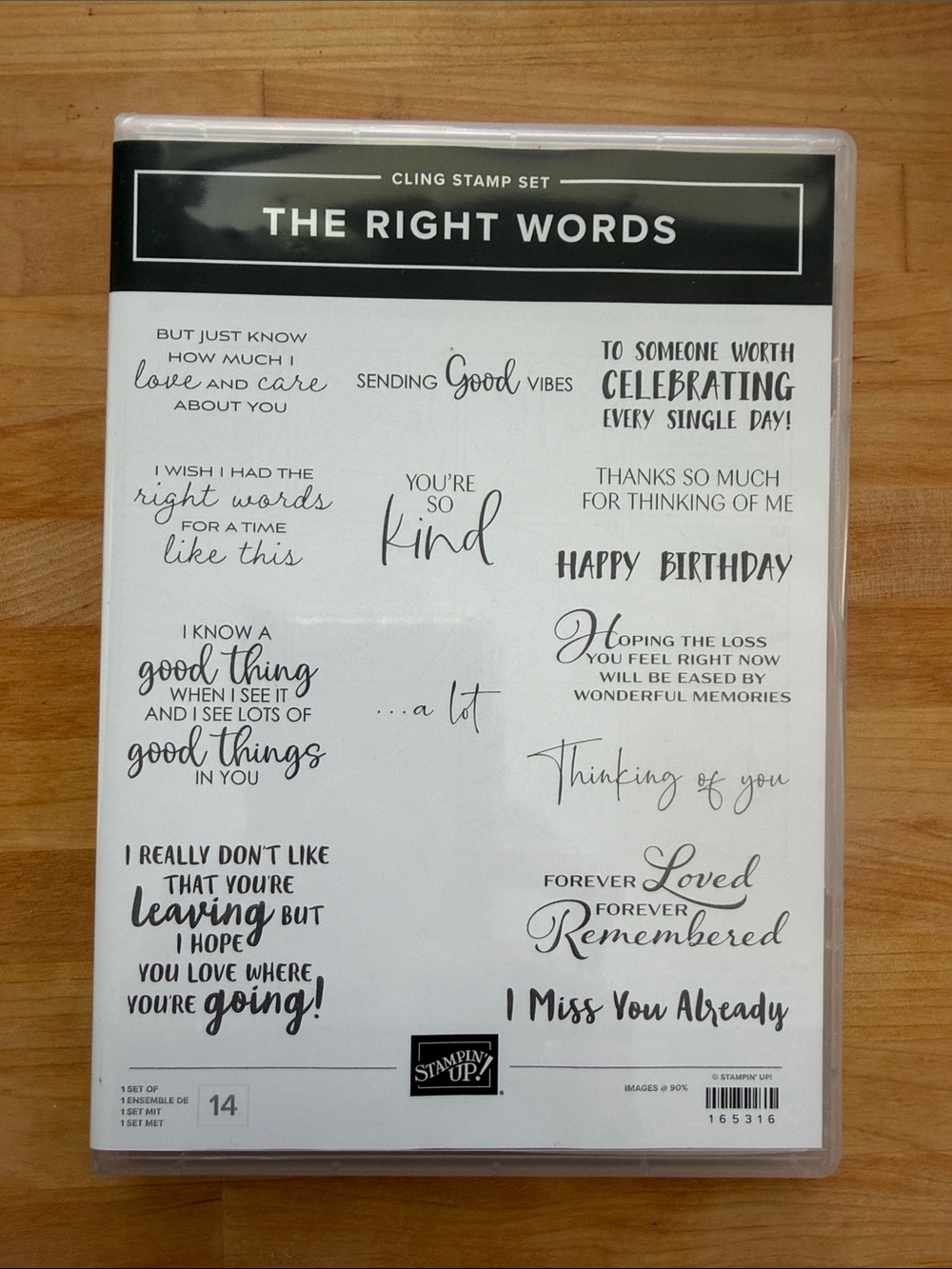 Retired Stampin' Up! The Right Words Cling Stamp Set -NEW